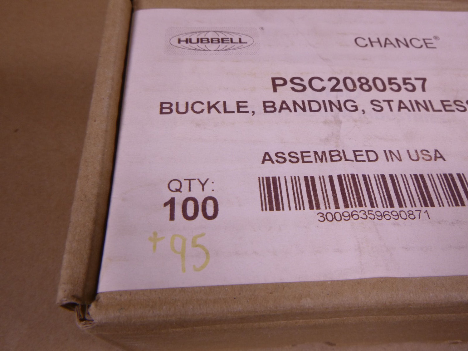 PSC2080557 Hubbell Chance Stainless 1/2" Banding Buckle USA (95 Pieces) | Industrial MRO Replacement Parts, Manufacturing Machine Parts &amp; Components, Heavy Equipment Parts Supplier