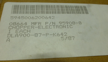 (5x) Bristol Babcock 95908-8 Electronic Chopper Syncroverter , 5945-00-620-0642 | Electrical MRO Replacement Parts &amp; Components and Commercial Electrical Supplies Company