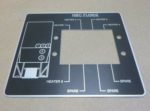 NBC CONTROL PANEL NBC FUSES IDENTIFICATION PLATE FOR HUMVEE 9905-01-265-1132