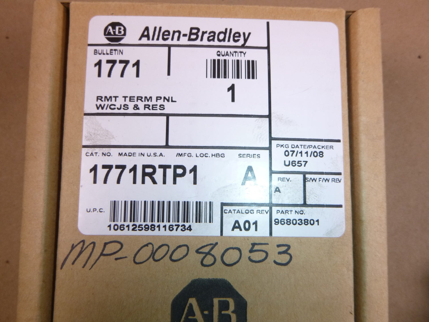 1771RTP1 Series A Allen Bradley Remote Termination Panel | Electrical MRO Replacement Parts &amp; Components and Commercial Electrical Supplies Company