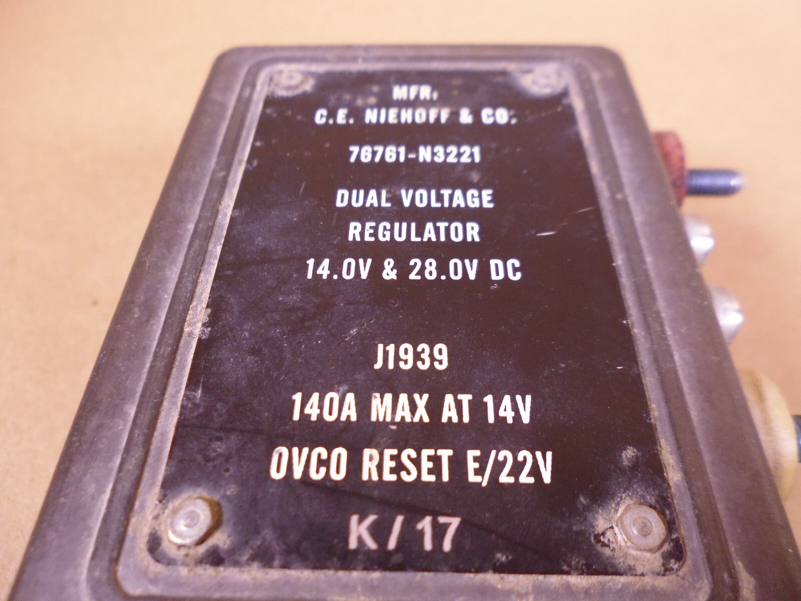 CE Niehoff N3221 Voltage Regulator 76761-N3221, 14 &amp; 28 Vdc , *UNTESTED* | Replacement Truck Parts, Trailer Accessories, Automobile Supplies, Car Parts &amp; Accessories