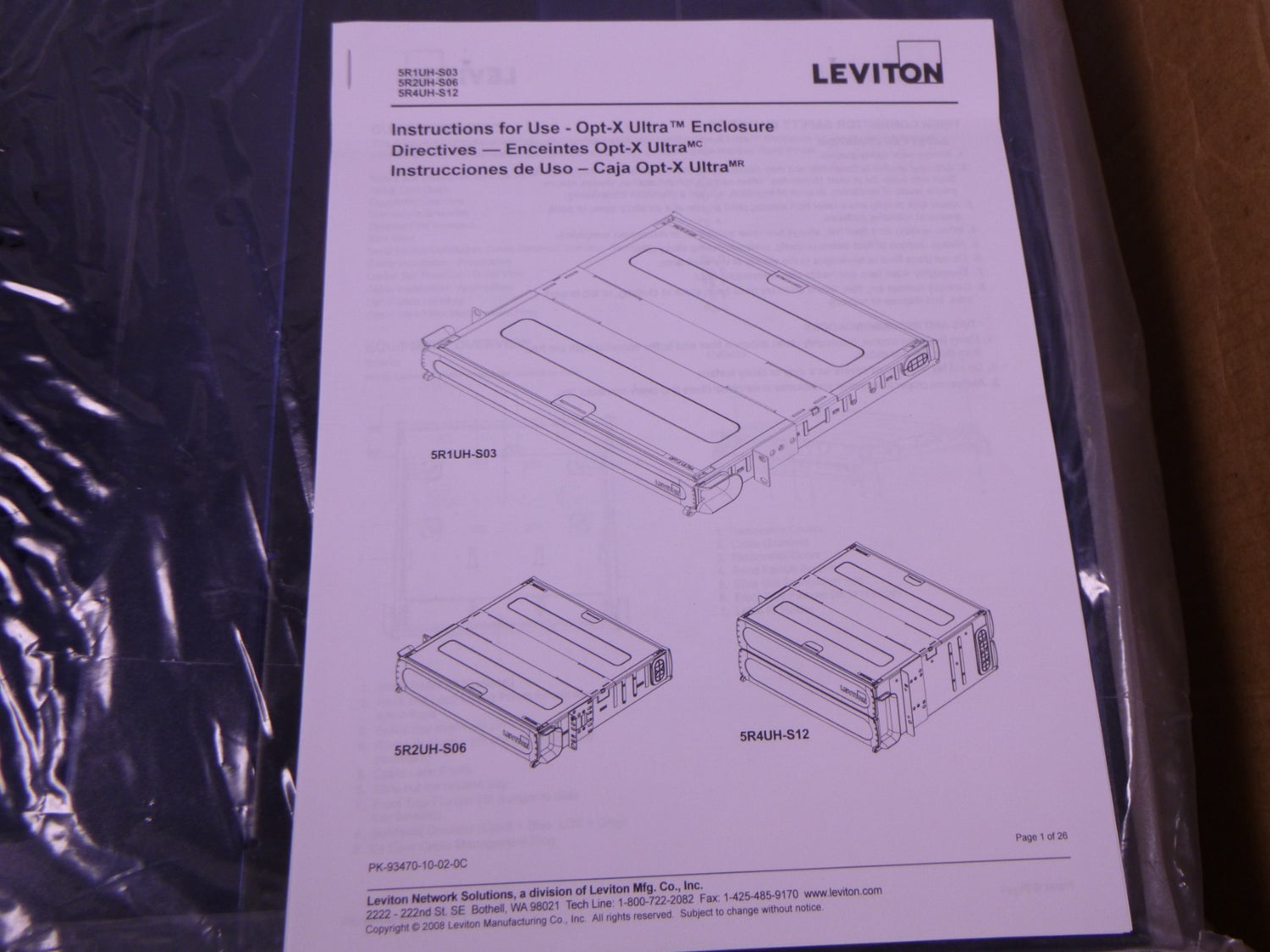 011-5R2UH-S06 Leviton OPT-X 2000i SDX 2RU Enclosure Tray , 5R2UH-S06 | Electrical MRO Replacement Parts &amp; Components and Commercial Electrical Supplies Company