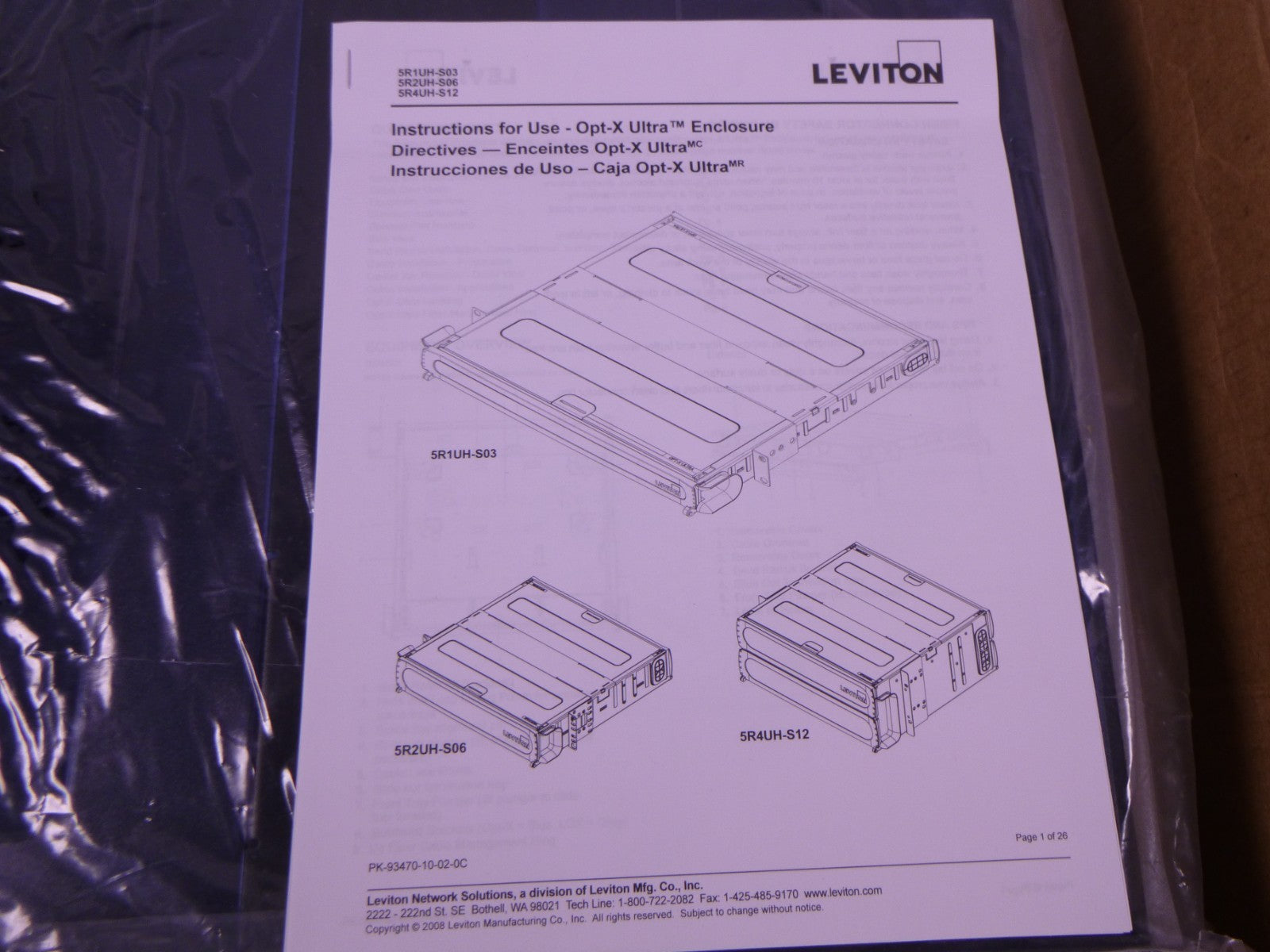 011-5R2UH-S06 Leviton OPT-X 2000i SDX 2RU Enclosure Tray , 5R2UH-S06 | Electrical MRO Replacement Parts &amp; Components and Commercial Electrical Supplies Company