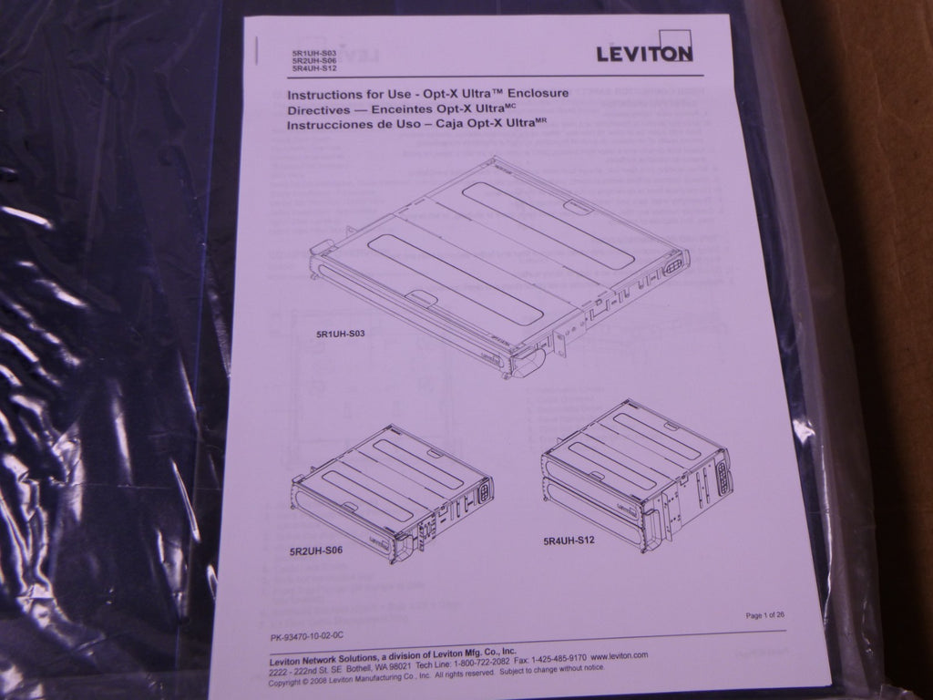 011-5R2UH-S06 Leviton OPT-X 2000i SDX 2RU Enclosure Tray , 5R2UH-S06 | Electrical MRO Replacement Parts & Components and Commercial Electrical Supplies Company
