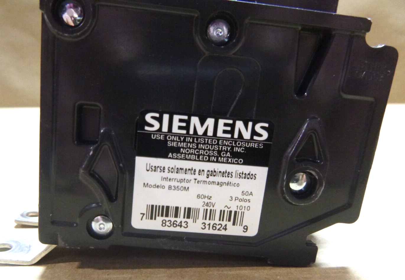 Siemens B350M - Circuit Breaker 50A 3p 240V 10K, Marine 50C Application | Electrical MRO Replacement Parts &amp; Components and Commercial Electrical Supplies Company