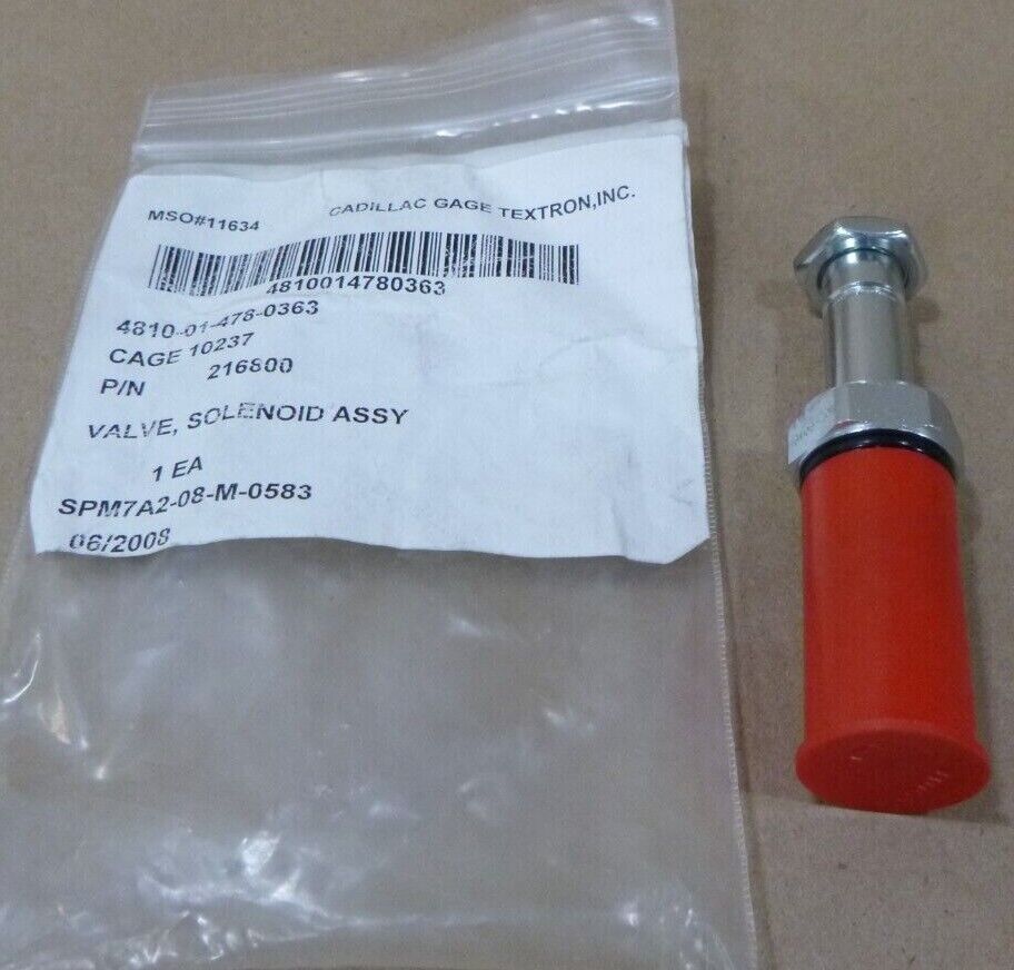 CADILLAC GAGE TEXTRON 216800 SOLENOID VALVE , 4810-01-478-0363 | Industrial MRO Replacement Parts, Manufacturing Machine Parts &amp; Components, Heavy Equipment Parts Supplier