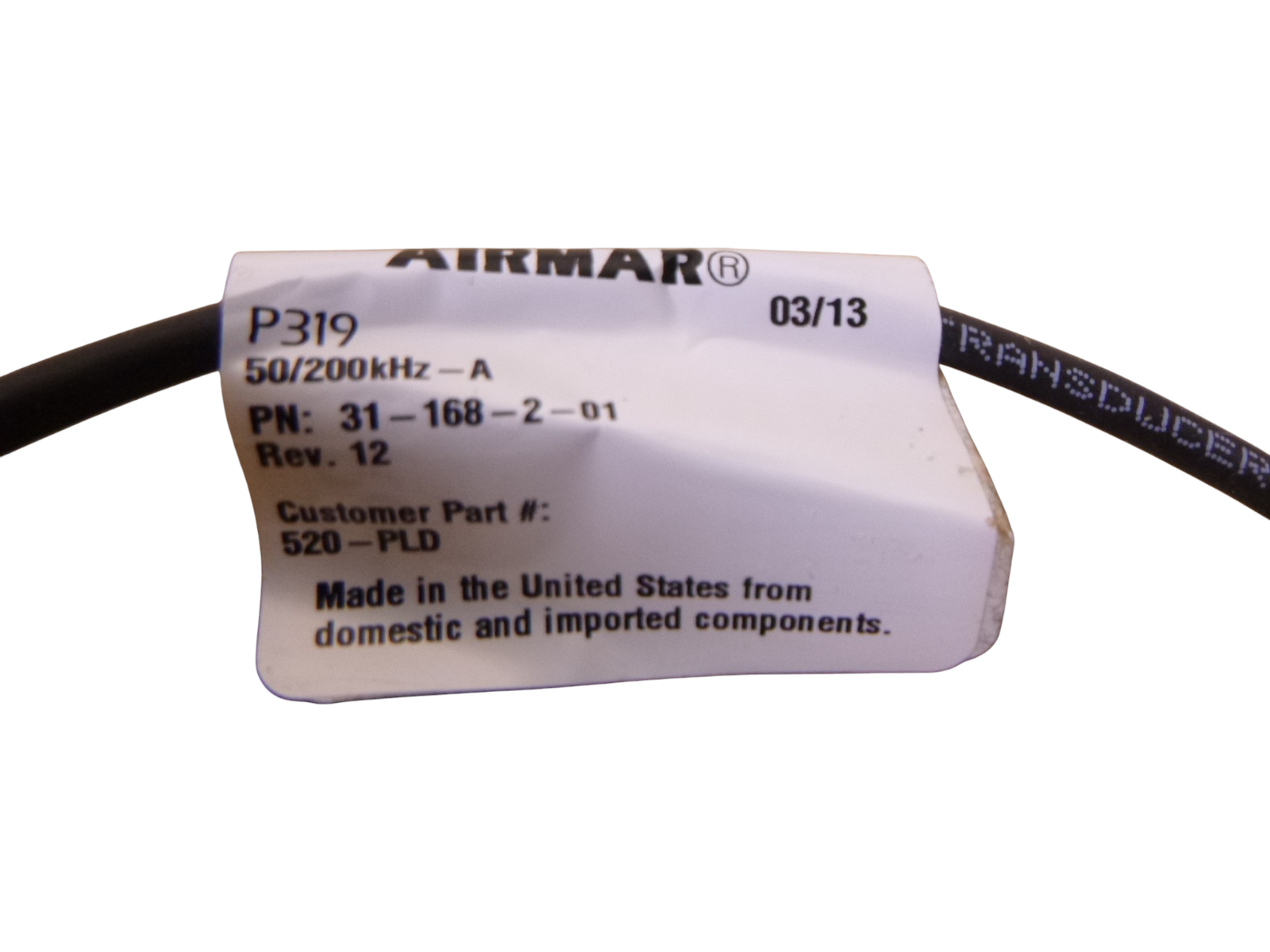 Furuno 520-PLD P319 Thru Hull Transducer 50/200kHz 10-Pin 31-168-2-01