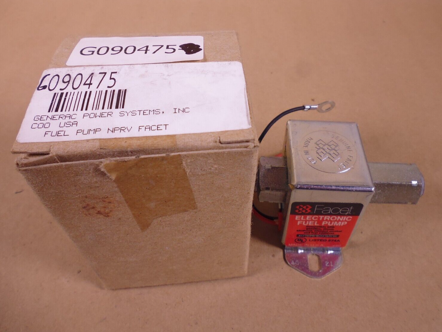 Generac G090475 Fuel Pump NPRV Facet 40217 12V | Genuine MEP Generator Replacement Parts and Military Surplus Generator Parts