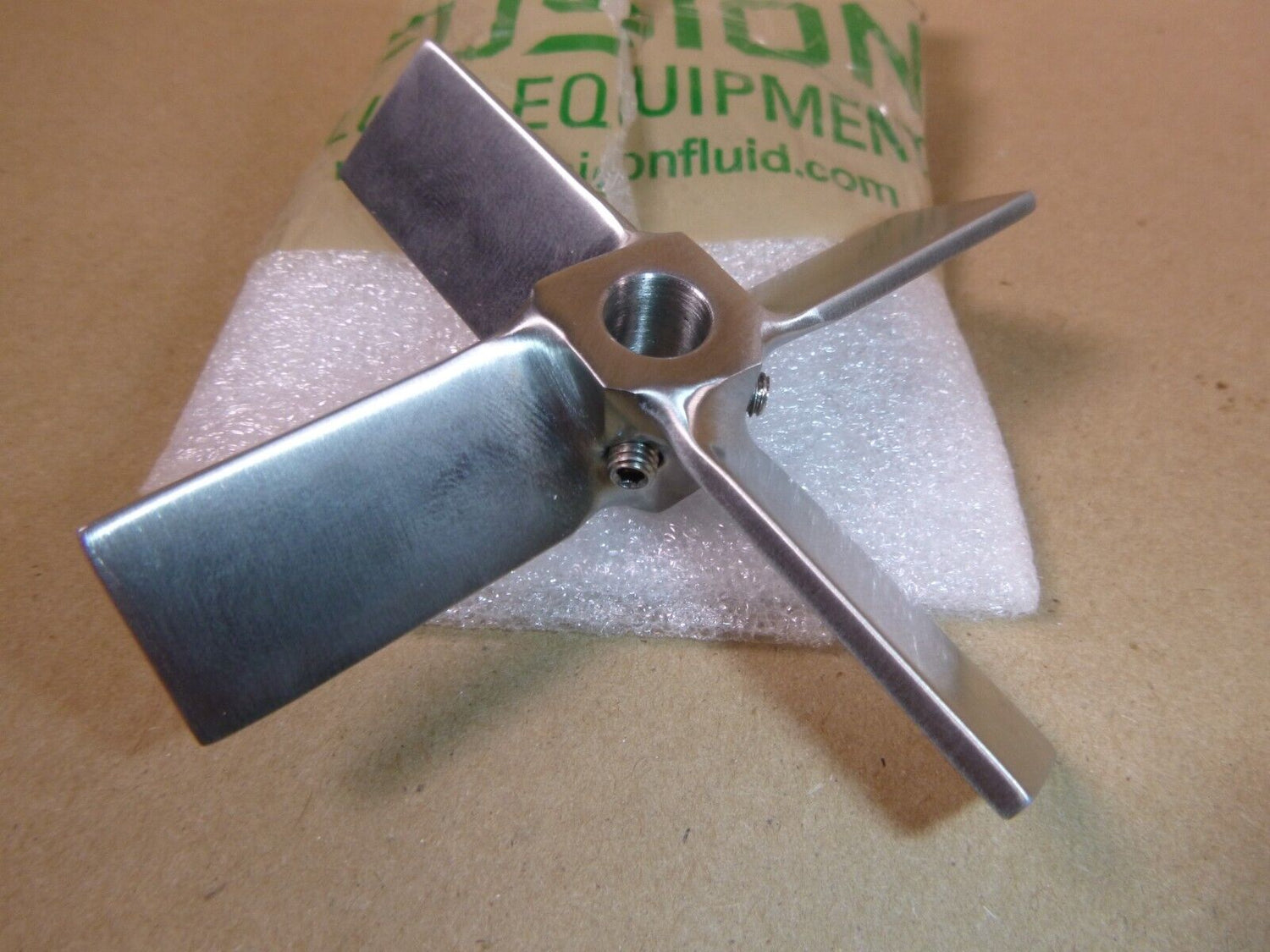 Fusion Fluid Equipment 316L Sanitary Pitch Blade Turbine 4" Impeller 3/8" Bore | Industrial MRO Replacement Parts, Manufacturing Machine Parts &amp; Components, Heavy Equipment Parts Supplier