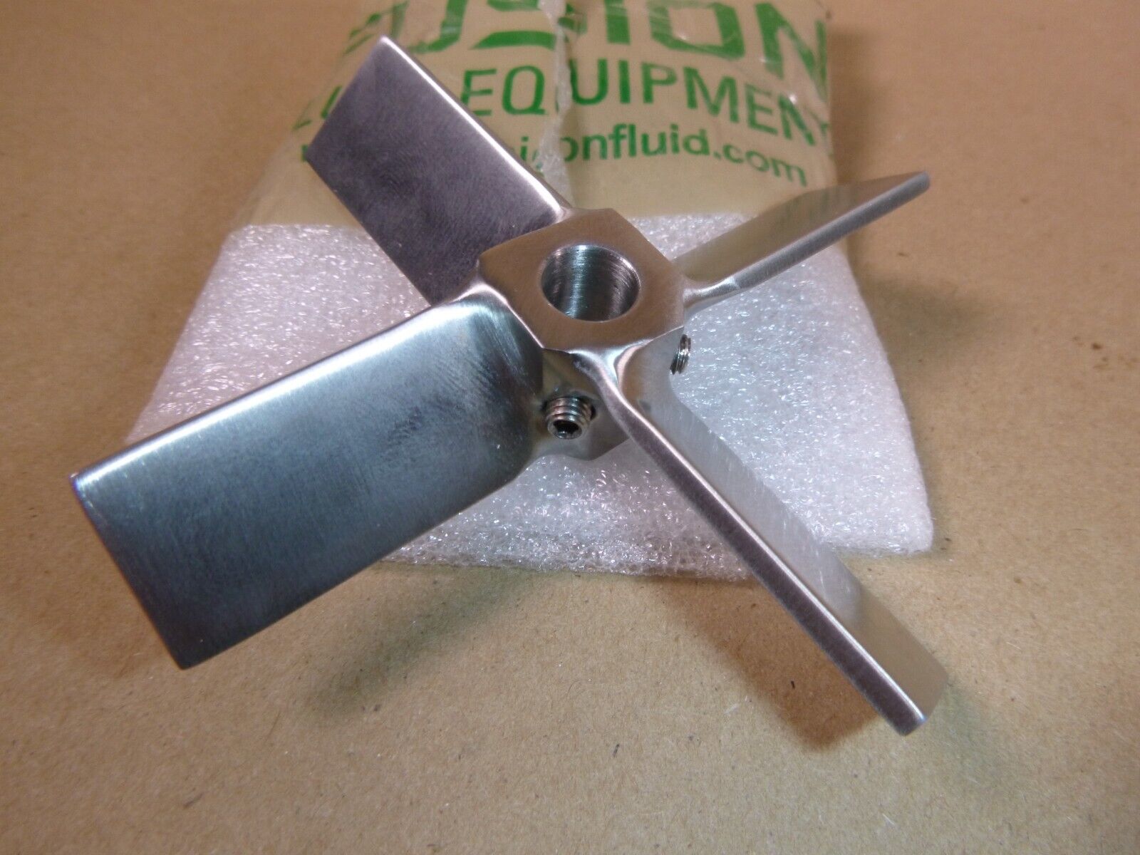 Fusion Fluid Equipment 316L Sanitary Pitch Blade Turbine 4" Impeller 3/8" Bore | Industrial MRO Replacement Parts, Manufacturing Machine Parts &amp; Components, Heavy Equipment Parts Supplier