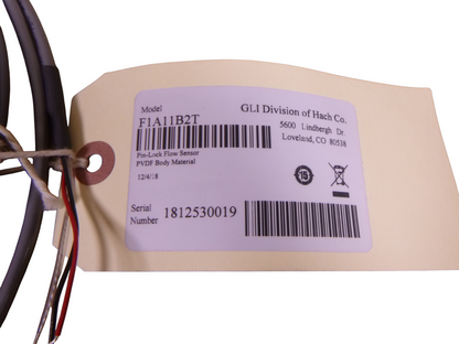 Hach F1A11B2T Flow Paddlewheel Impeller Flow Sensor Pin-Lock PVDF 20Ft Analog