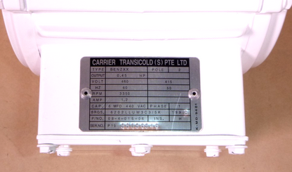 Carrier Transicold Refrigerator Condenser Motor 08-4-015-06, 460V Single Phase