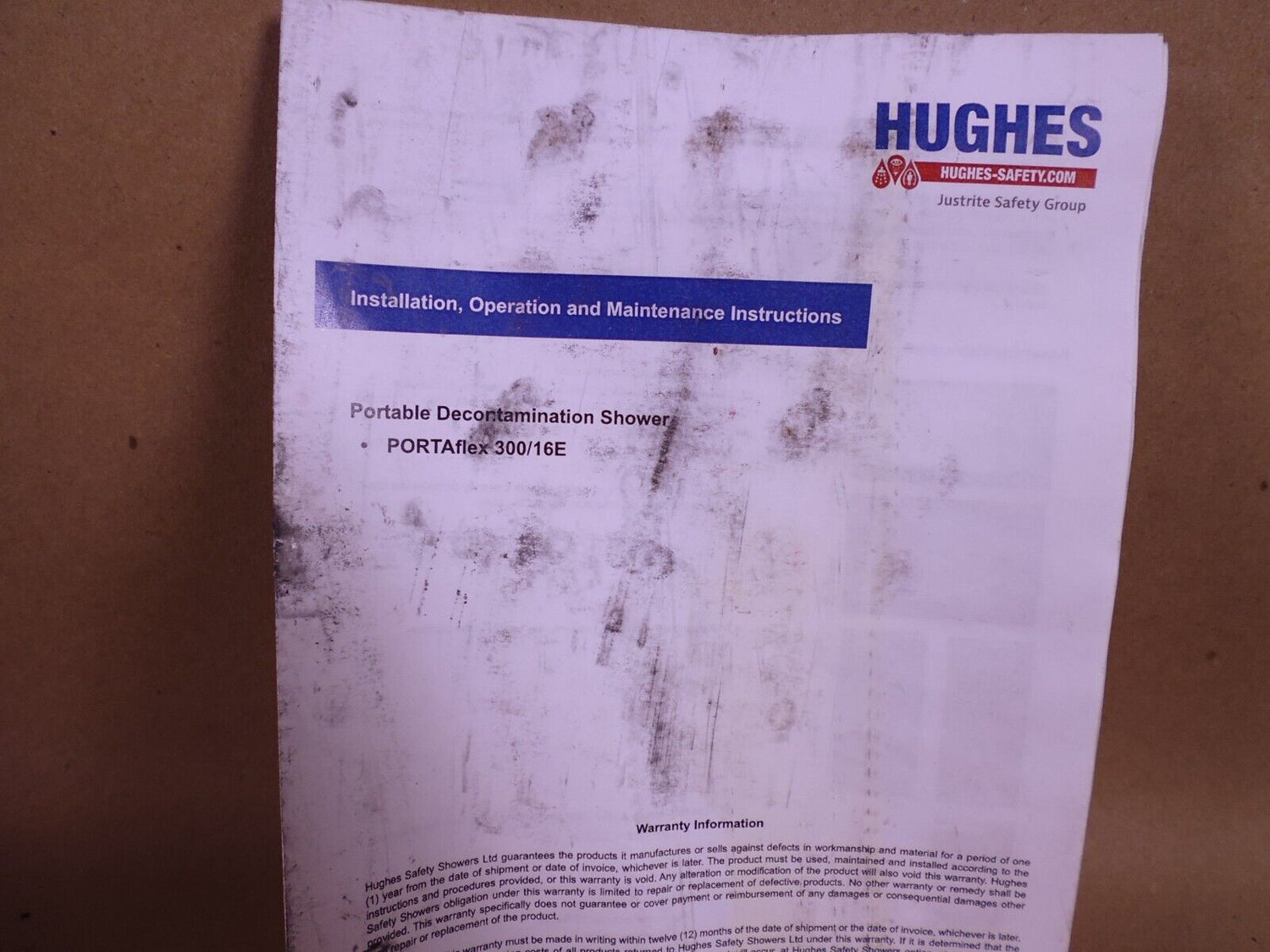 Hughes PORTAflex 300/16E Portable Shower 300-16E | Industrial MRO Replacement Parts, Manufacturing Machine Parts &amp; Components, Heavy Equipment Parts Supplier