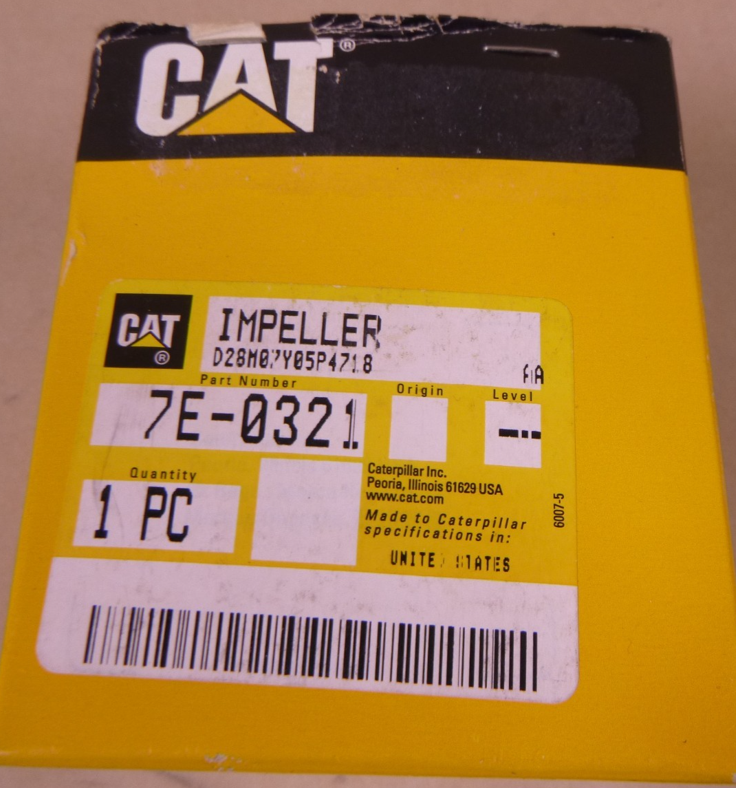 OEM Genuine CAT Caterpillar 7E-0321 Water Pump Impeller For C7 C9 3126B 3208 | Industrial Tractor Parts Supplier and Surplus Tractor Parts &amp; Accessories