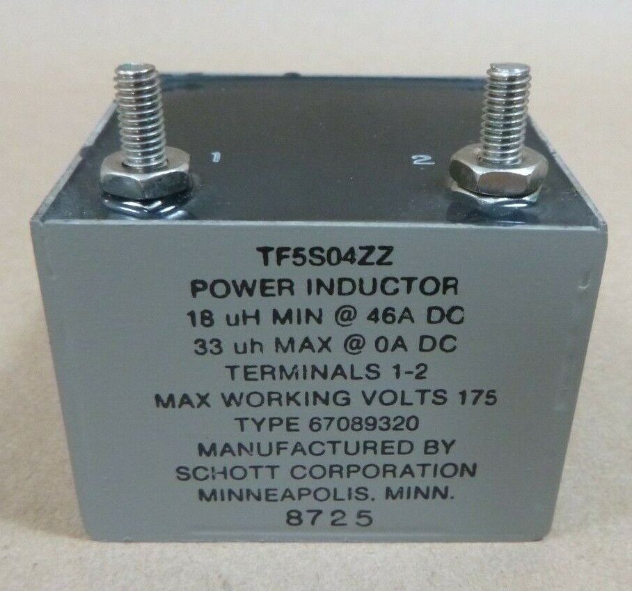 TF5S04ZZ POWER INDUCTOR 18/33uH 46A 175V 67089320 REACTOR , 5950-01-260-7805 | Electrical MRO Replacement Parts &amp; Components and Commercial Electrical Supplies Company