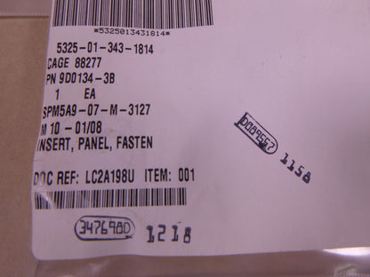9D0134-3B Fastener Panel Insert , 5325-01-343-1814  (Lot Of 10)