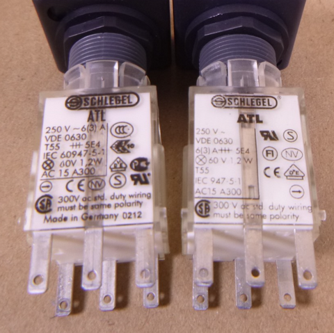 Schlegel ATL VDE 0630 Momentary Red Push Button Switch T55 250V (Lot Of 4) | Electrical MRO Replacement Parts & Components and Commercial Electrical Supplies Company