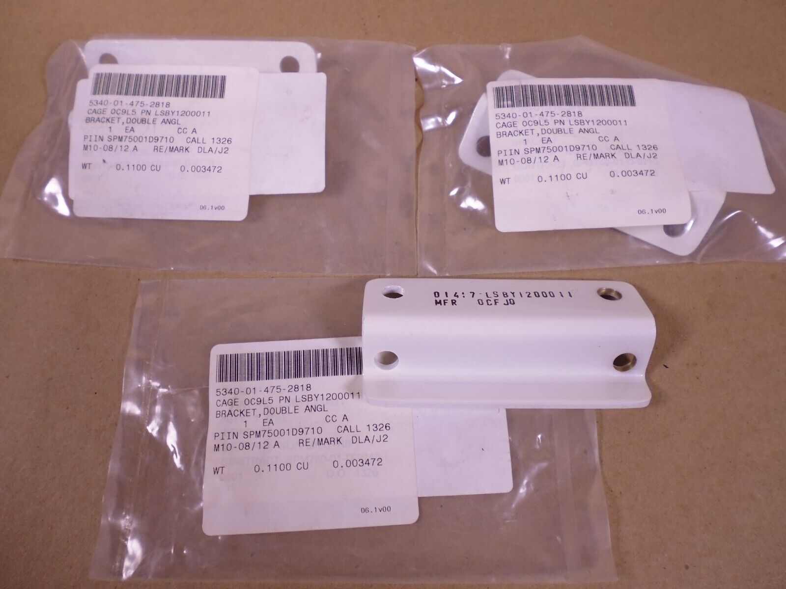 (3x) General Dynamics LSBY1200011 Double Angle Bracket M1A2 , 5340-01-475-2818 | Replacement Truck Parts, Trailer Accessories, Automobile Supplies, Car Parts &amp; Accessories