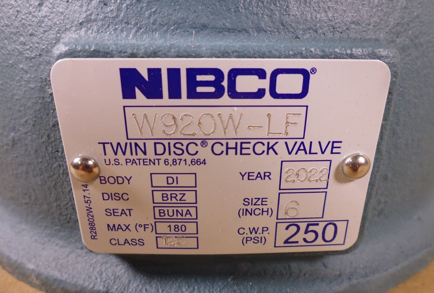 NIBCO 6" W920W-LF Twin Disc Wafer Ductile Iron Bronze Check Valve | Industrial MRO Replacement Parts, Manufacturing Machine Parts &amp; Components, Heavy Equipment Parts Supplier
