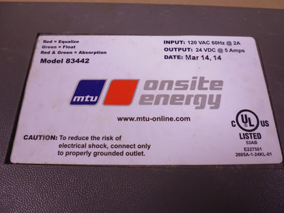 OEM MTU 83442 Onsite Energy Battery Charger , 24VDC @ 5Amp, 120VAC @ 2Amp | Replacement Truck Parts, Trailer Accessories, Automobile Supplies, Car Parts &amp; Accessories