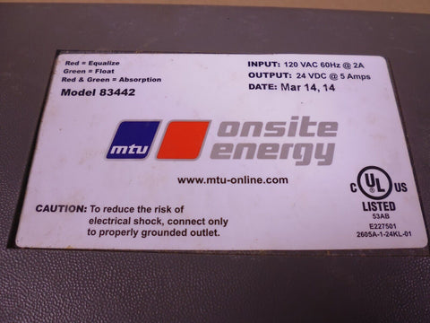 OEM MTU 83442 Onsite Energy Battery Charger , 24VDC @ 5Amp, 120VAC @ 2Amp | Replacement Truck Parts, Trailer Accessories, Automobile Supplies, Car Parts & Accessories