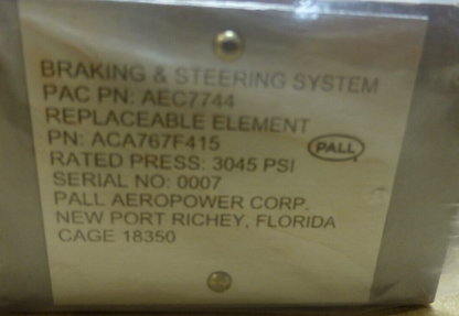 PALL AEROPOWER AEC7744 BRAKING &amp; STEERING SYSTEM ACA767F415 HYDRAULIC FILTER | Industrial MRO Replacement Parts, Manufacturing Machine Parts &amp; Components, Heavy Equipment Parts Supplier
