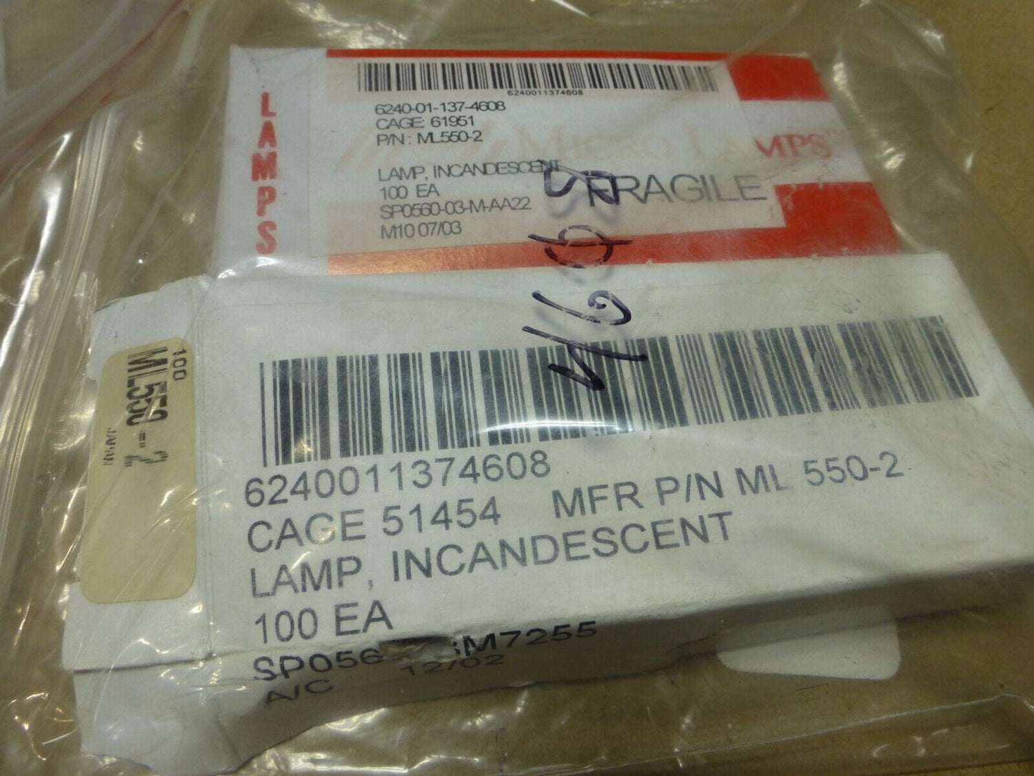 (QTY 292) ML550-2 INCANDESCENT LAMP LTX36-2 , 6240-01-137-4608 | Electrical MRO Replacement Parts &amp; Components and Commercial Electrical Supplies Company
