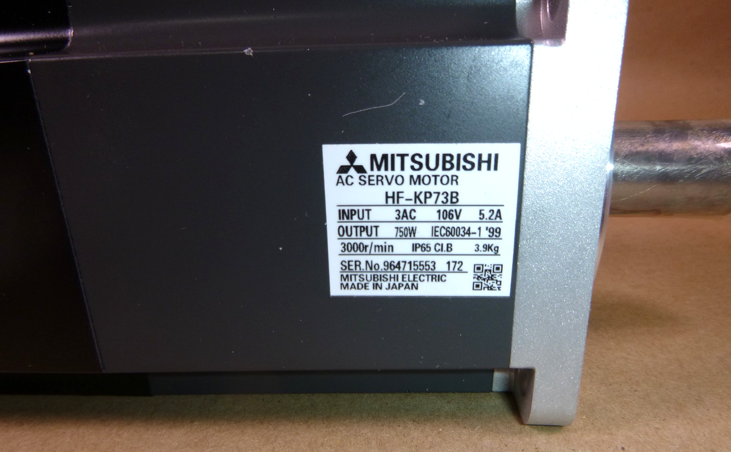 Mitsubishi AC Servo Motor HF-KP73B, HFKP73B Made in Japan | Industrial Electric Motors, Pumps &amp; Parts