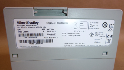 Allen-Bradley 1769-L33ER With CompactLogix Power Supply 1769-PB2 (New No Box)