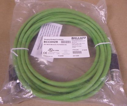 BCC0HZR Balluff Ethernet Double Ended Corset M12 BCC M418-M418-6X-378-PS58N9-050 | Electrical MRO Replacement Parts &amp; Components and Commercial Electrical Supplies Company