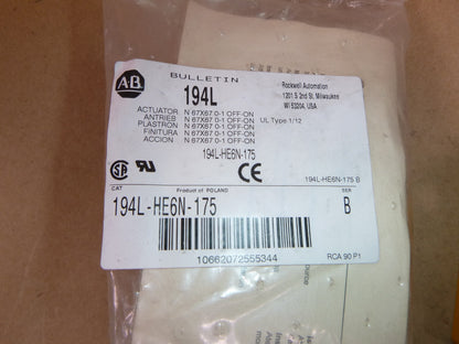 194L-HE6N-175 Ser. B Allen Bradley Control and Load Switch Actuator (Lot of 2) | Electrical MRO Replacement Parts &amp; Components and Commercial Electrical Supplies Company