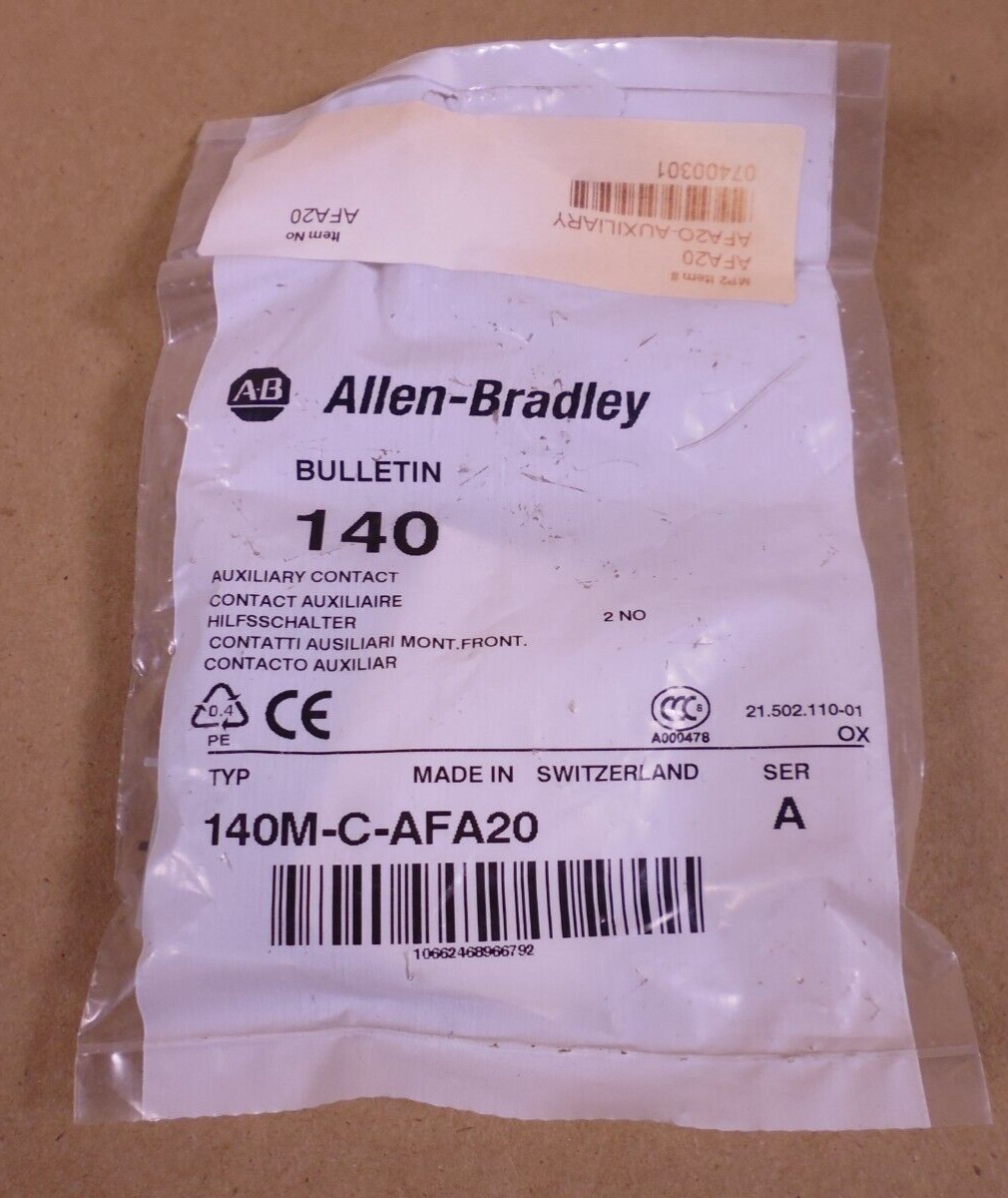 Allen-Bradley 140M-C-AFA20 Auxiliary Contact Series A , 2 NO | Electrical MRO Replacement Parts &amp; Components and Commercial Electrical Supplies Company