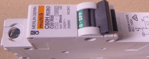 Merlin Gerin Multi9 C60H RCBO AC 20A 30mA 240V Circuit Breaker 26860 C60HC20R30