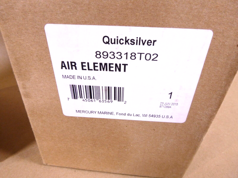 New Quicksilver OEM Genuine Mercury Verado Air Filter 893318T02, Made in USA