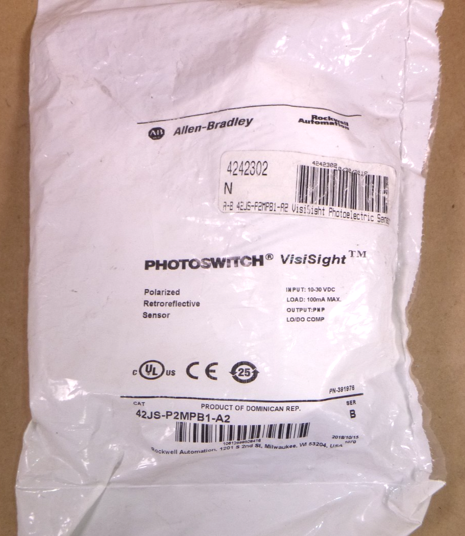42JS-P2MPB1-A2 Allen Bradley 42JS VisiSight Photoelectric Sensor 10-30 Vdc | Electrical MRO Replacement Parts &amp; Components and Commercial Electrical Supplies Company