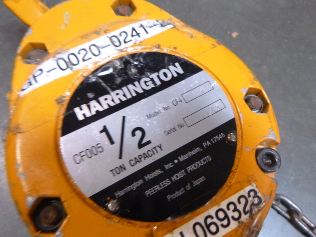 USED Harrington CF4 1/2 Ton w/ 14’ Chain Manual Hoist , CF4-931 | Industrial MRO Tools and Replacement Industrial Equipment Components