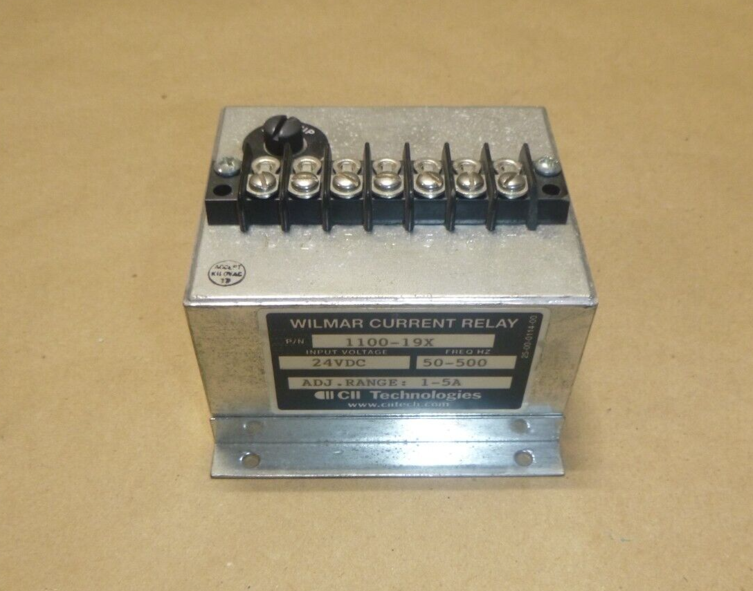 Wilmar Over Currant Relay 1100-19X, 24 Volt DC, 50-500 Hz, 1-5 Amp Adjustable | Electrical MRO Replacement Parts &amp; Components and Commercial Electrical Supplies Company