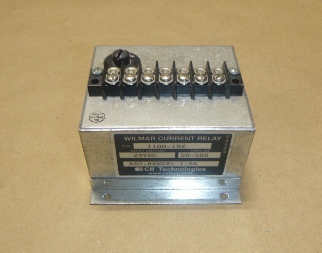 Wilmar Over Currant Relay 1100-19X, 24 Volt DC, 50-500 Hz, 1-5 Amp Adjustable | Electrical MRO Replacement Parts & Components and Commercial Electrical Supplies Company