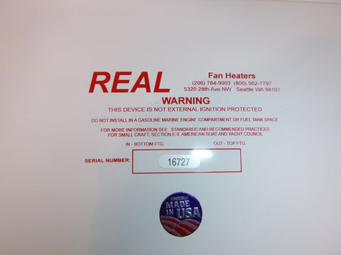 REAL Heat 25,000 BTU 12 Vdc Marine Hydronic Defroster Heater W002-5414