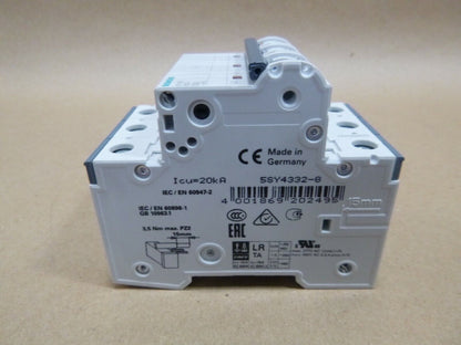 Siemens Circuit Breaker 5SY43-MCB-D32, 5SY4332-8, 32 Amp 3 Pole Din Rail Mount | Electrical MRO Replacement Parts &amp; Components and Commercial Electrical Supplies Company