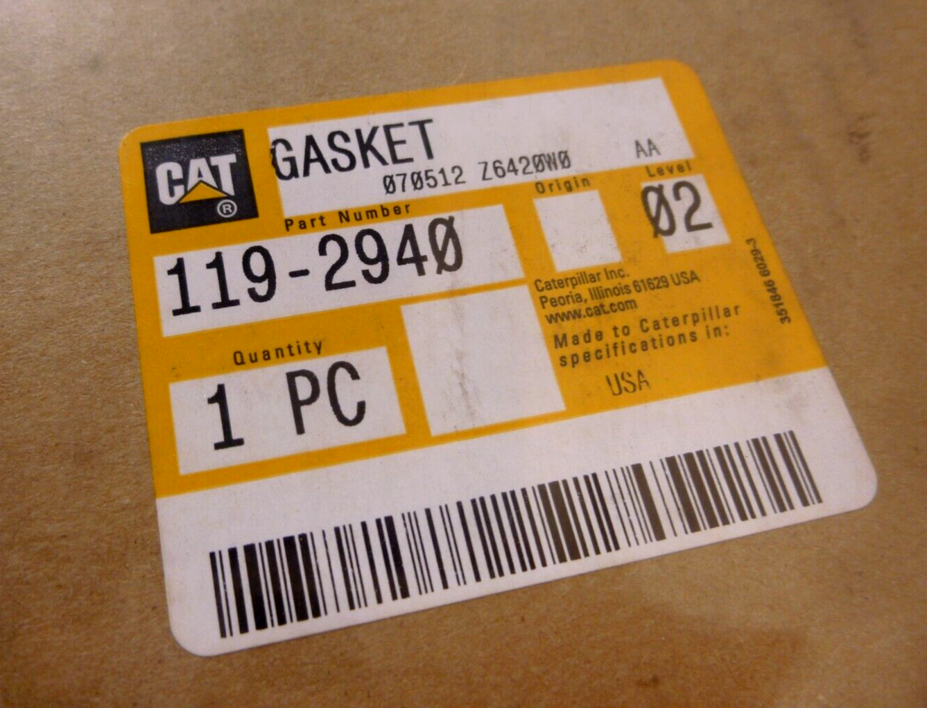 Genuine OEM 119-2940 Caterpillar Valve Cover Gasket Fits 3114 3116 3126 Engines | Industrial Tractor Parts Supplier and Surplus Tractor Parts &amp; Accessories