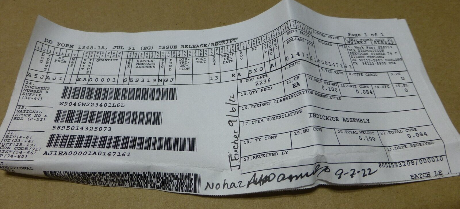 Staco Switch A3204105-11 Indicator Assembly AN/TPQ-36(V)8 , 5895-01-432-5073 | Electrical MRO Replacement Parts &amp; Components and Commercial Electrical Supplies Company