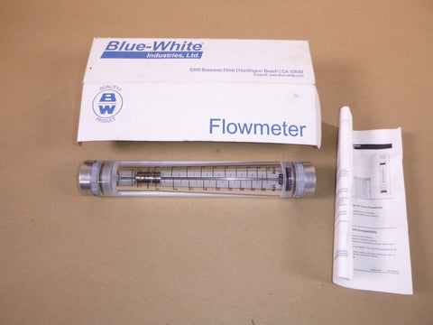 New Blue White Industries 1" FNPT Acrylic Flow Meter (1-10 GPM) F-40750LN-16