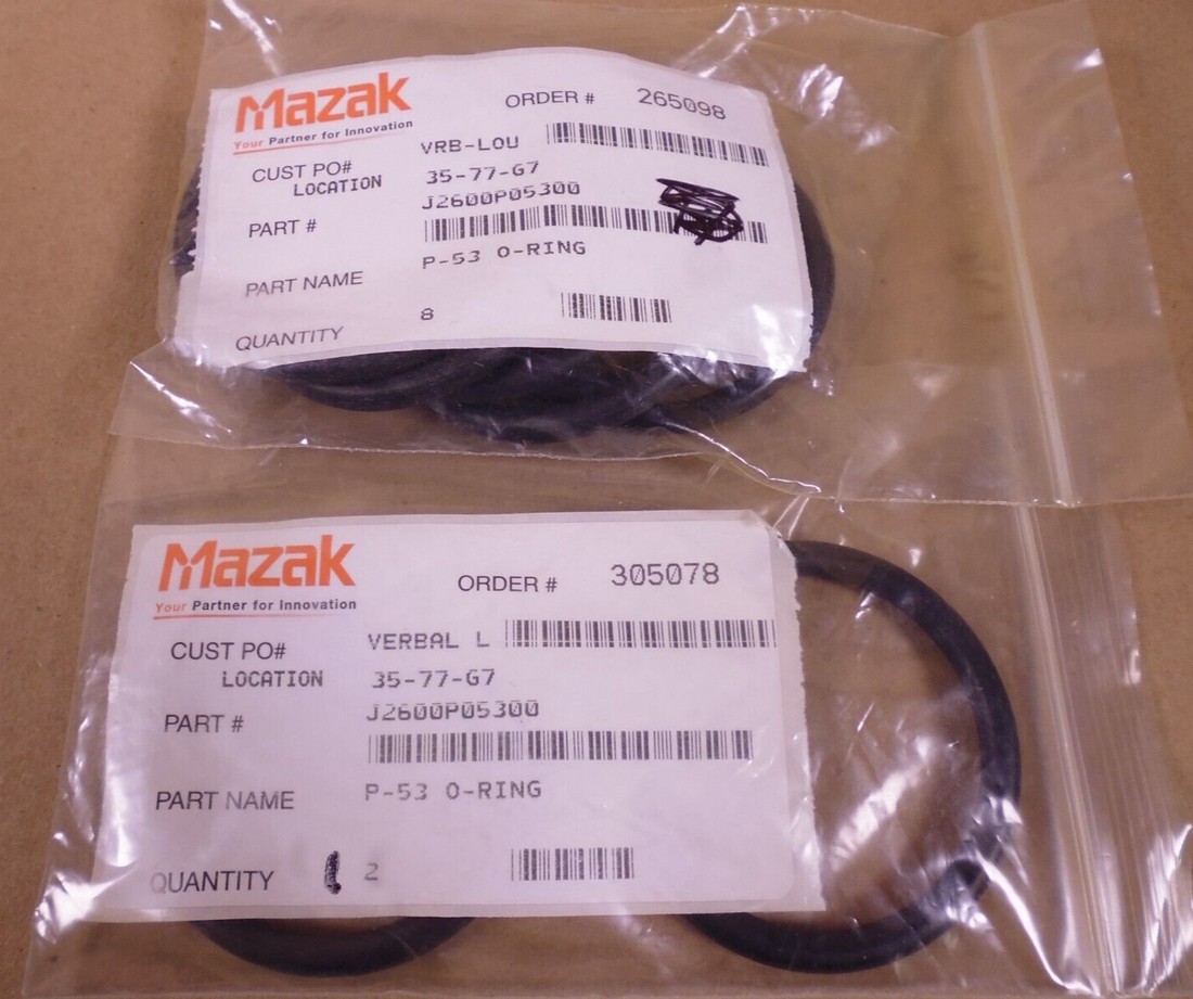 (9 PACK) OEM MAZAK J2600P05300 O-Ring P-53 | Industrial MRO Replacement Parts, Manufacturing Machine Parts &amp; Components, Heavy Equipment Parts Supplier