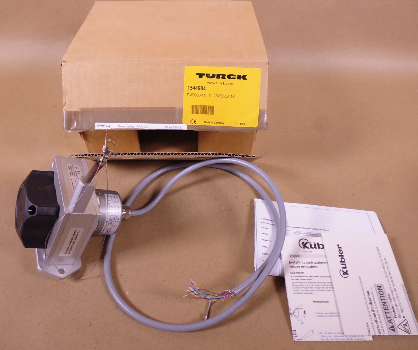 TURCK 1544984 DW3000-110-10-2B200-CA 1M Draw Wire Encoder Sensor 10-30VDC 100mA | Electrical MRO Replacement Parts &amp; Components and Commercial Electrical Supplies Company