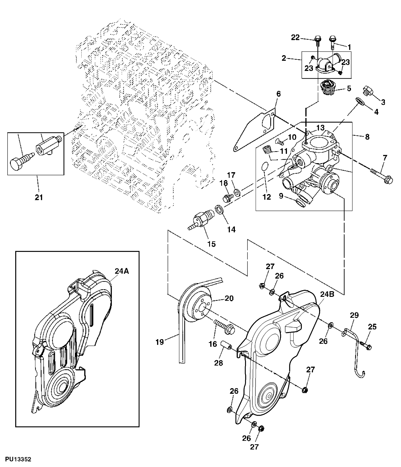 Genuine John Deere M152317 Water Pump Shield For Gator 6x4 4x2 | Industrial Tractor Parts Supplier and Surplus Tractor Parts &amp; Accessories