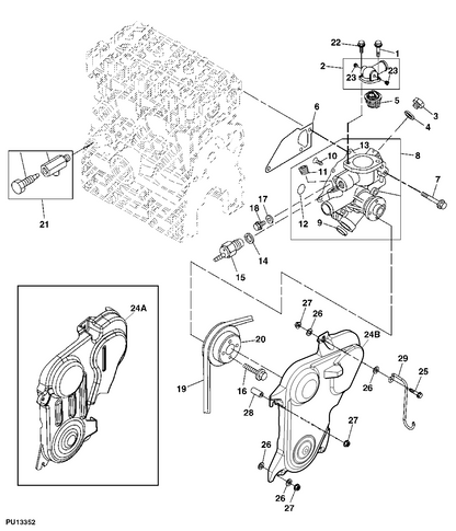 Genuine John Deere M152317 Water Pump Shield For Gator 6x4 4x2 | Industrial Tractor Parts Supplier and Surplus Tractor Parts &amp; Accessories
