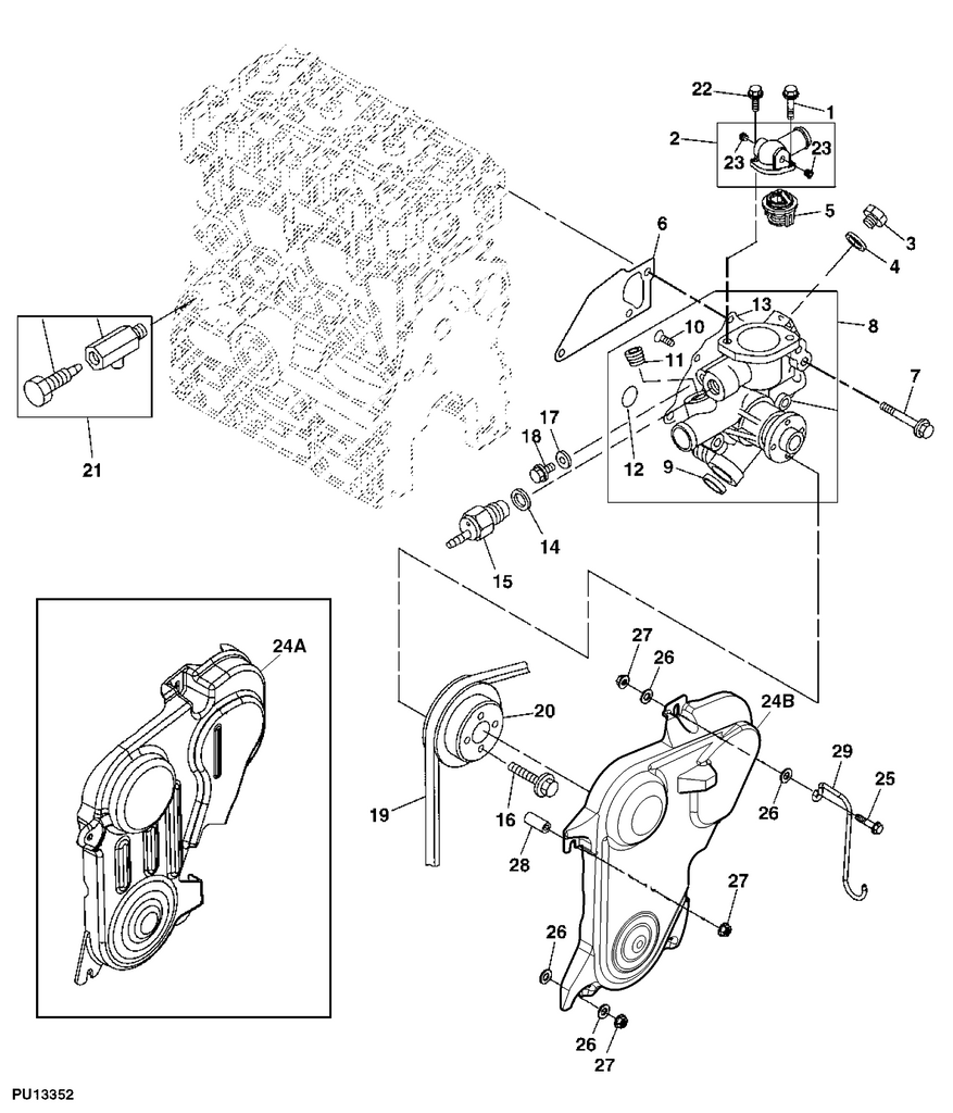 Genuine John Deere M152317 Water Pump Shield For Gator 6x4 4x2 | Industrial Tractor Parts Supplier and Surplus Tractor Parts & Accessories
