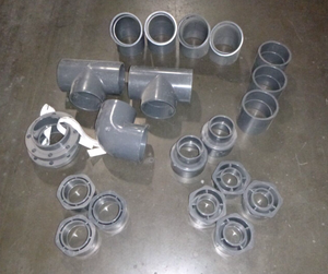 Lot of 21 Spears / Lasco SCH80 6" Inch PVC Fittings, Tees - Elbows - Flanges