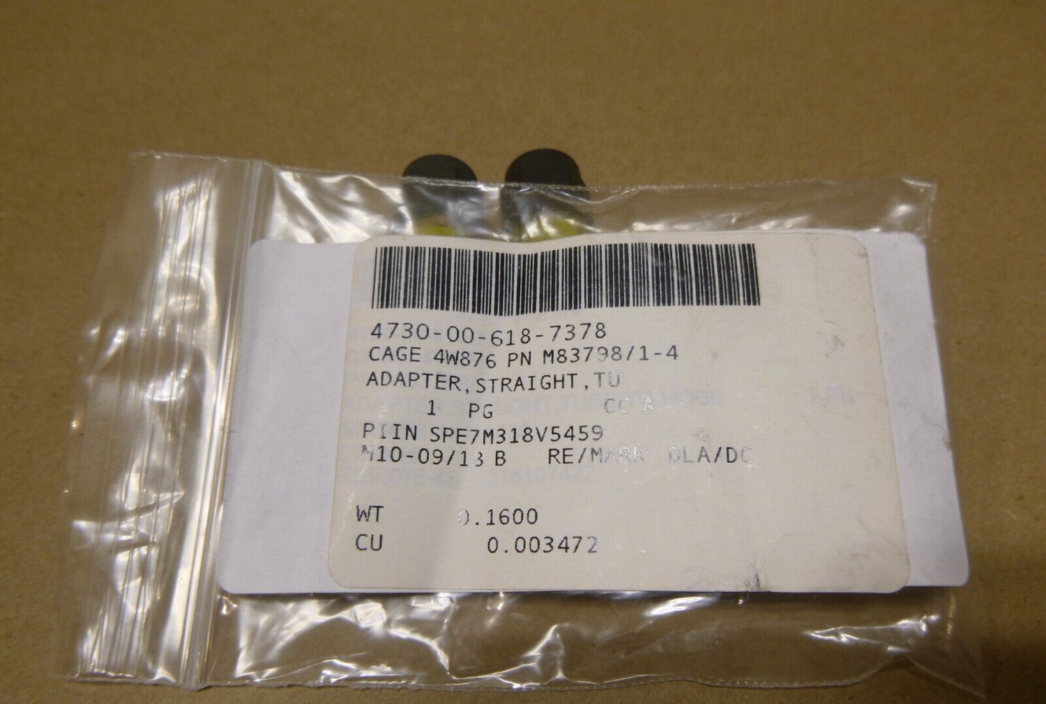 (2x) M83798/1-4 Tube to Hose Straight Adapter 816-4, 4730-00-618-7378 | Industrial Replacement Nuts &amp; Bolts Distributor and Machinery Screws &amp; Fasteners Supply